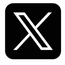 A black square with a bold, white stylized letter X in the center, representing the logo for the social media platform X (formerly known as Twitter).