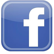 A blue square with rounded corners featuring a white lowercase f, representing the Facebook logo.